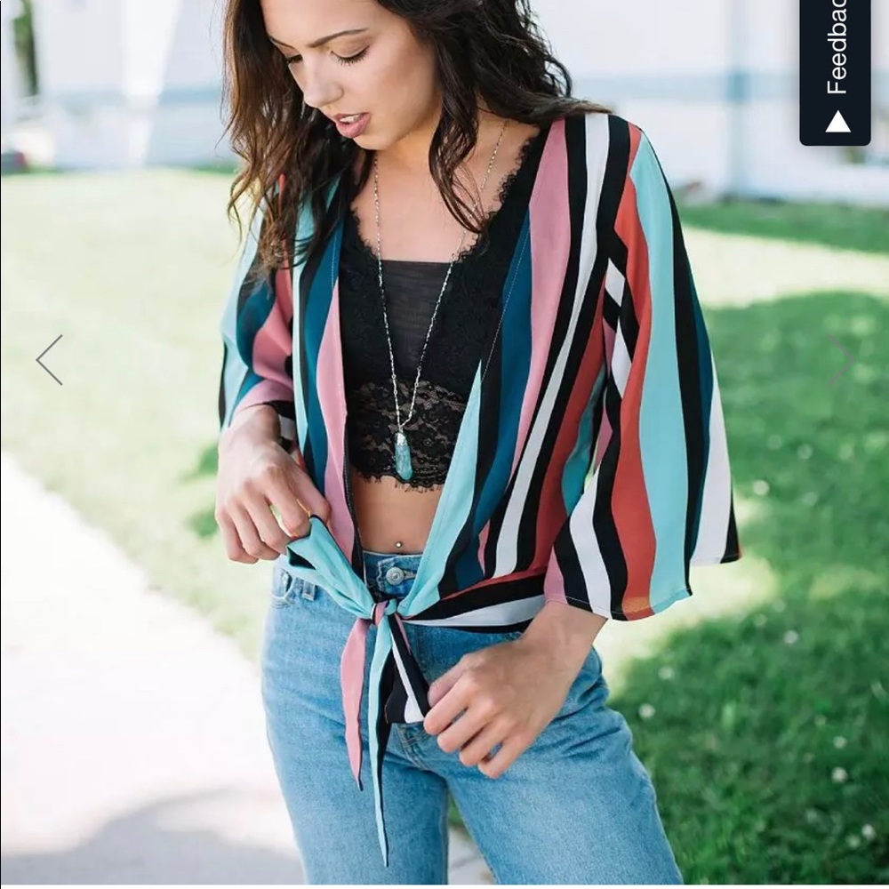 Striped chiffon top